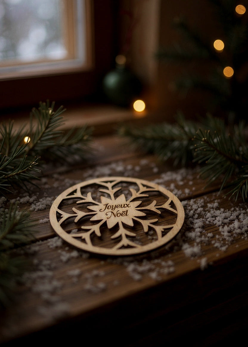 DIY flocon de neige en bois MeaCrea Losirs creatifs macramé crochet deco noel