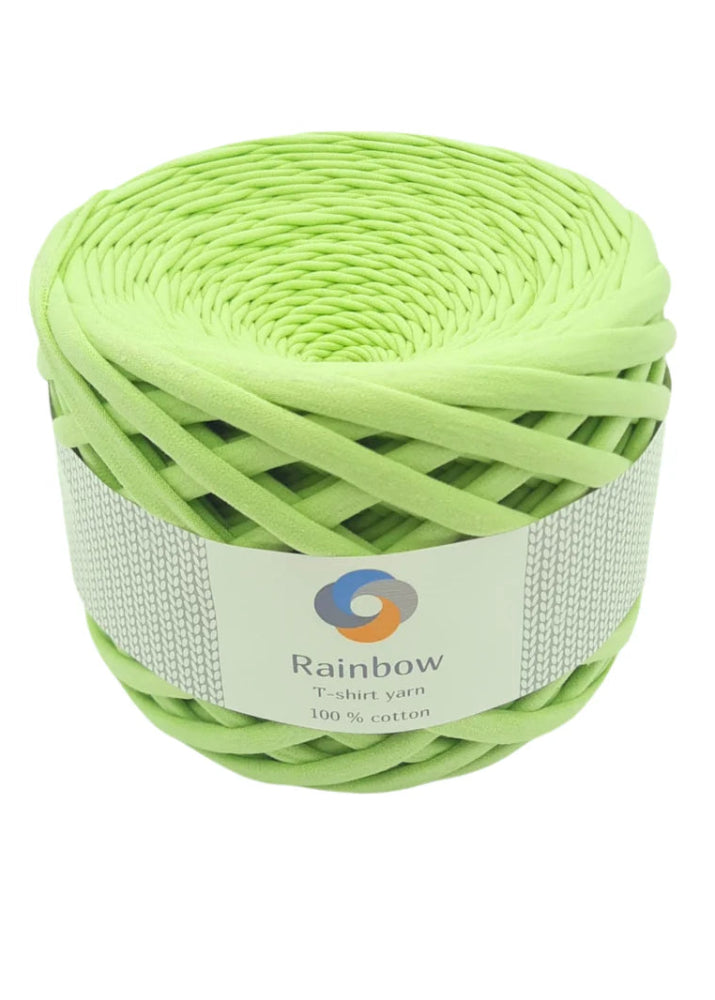 Fil T-shirt Rainbow Yarns pistache pour ouvrages au crochet résistants