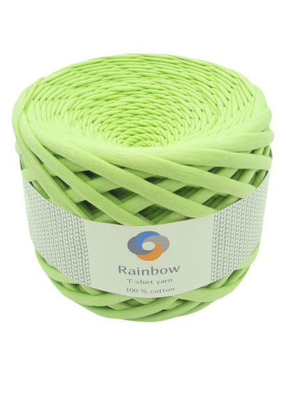 Fil T-shirt Rainbow Yarns pistache pour ouvrages au crochet résistants