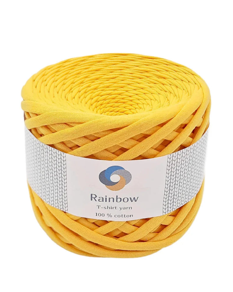 Fil trapilho jaune Rainbow Yarns pour paniers, tapis et décoration