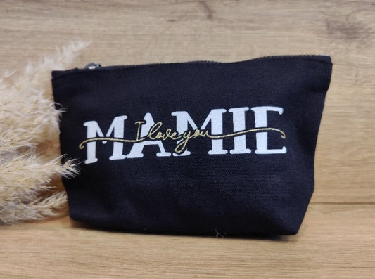 Pochette noir a personnaliser i love you mamie